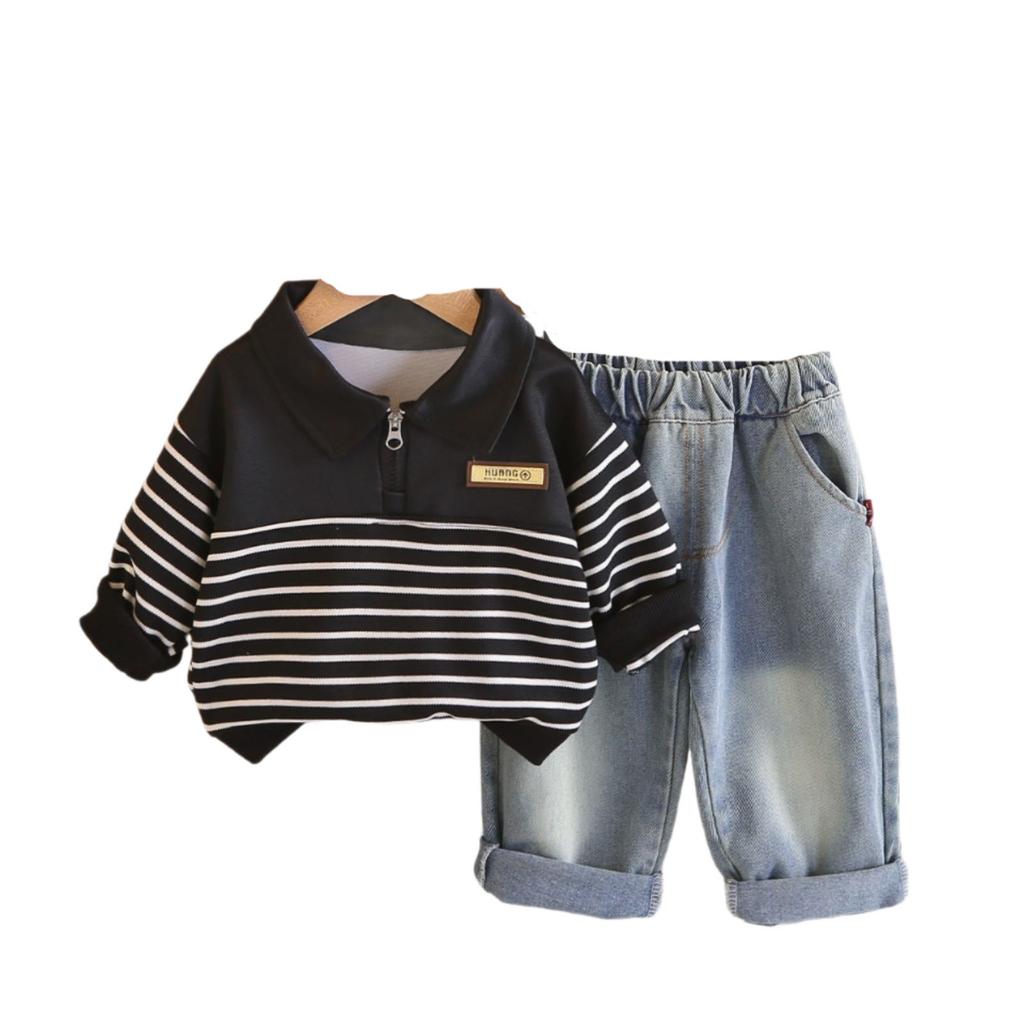 Kids Casual Long-Sleeve Set, Comfortable Daily Wear Outfits