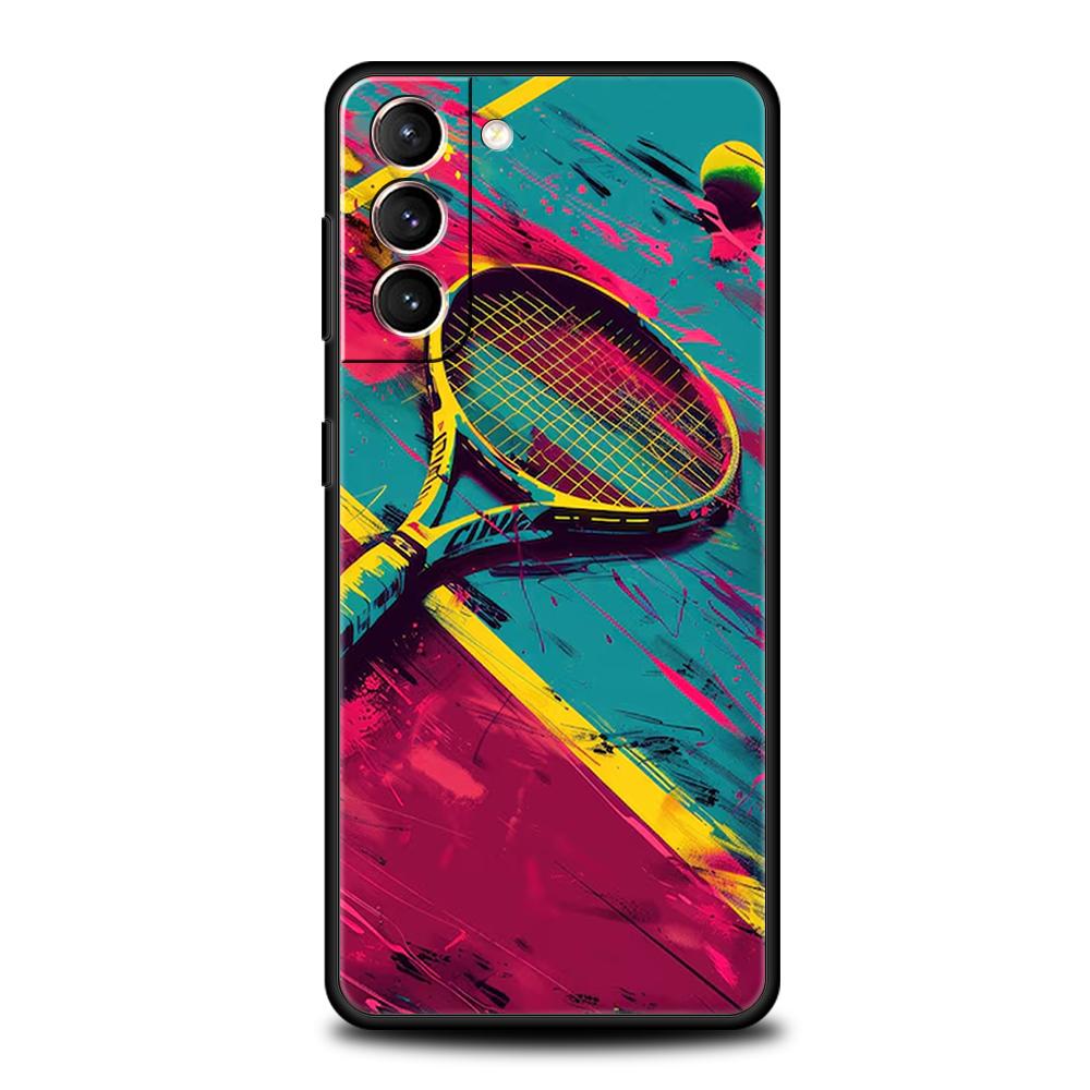 

Tennis Sport Phone Case for Samsung Galaxy S24 S23 S22 S20 S21 FE Ultra S10 S10E S9 S8 Plus 5G Soft TPU Cover Shell Capas Bags samsung s10 plus