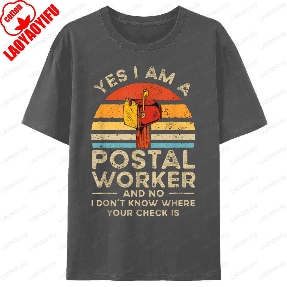 Postal Worker Mailbox Graphic T Shirts Street Fashion Unisex Clothing Unisex Cotton Tee Funny Mail Delivery Postunisex Vintage Tops