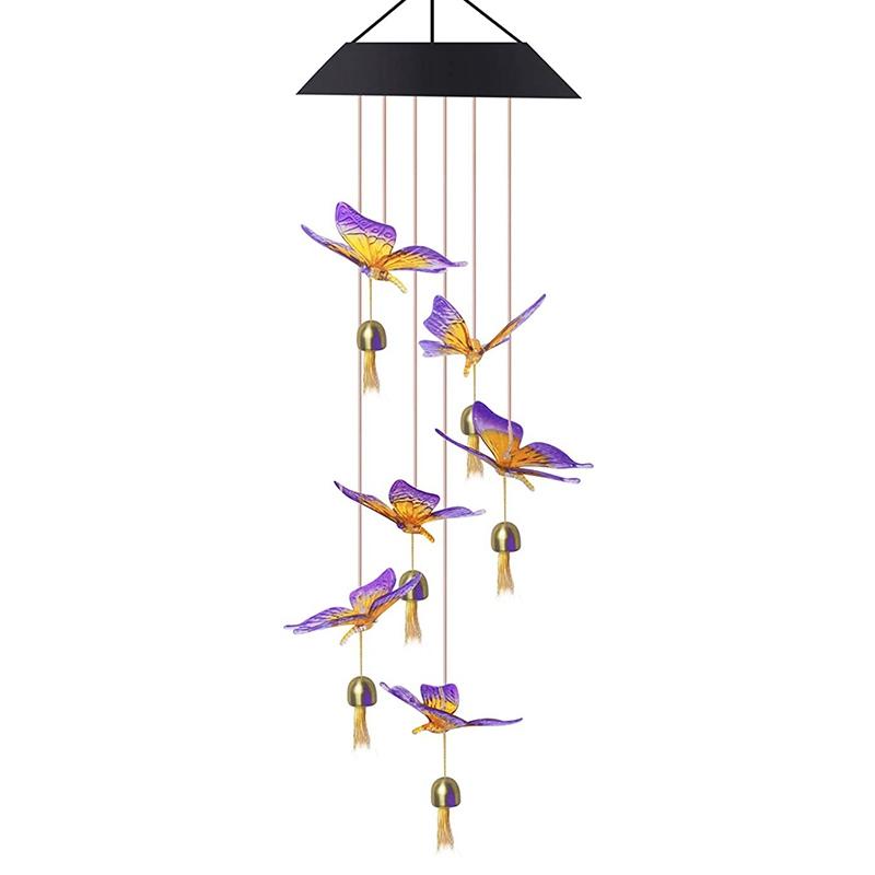

Butterfly Solar Bell Wind Chime,Color Changing Solar Wind Chime,Outdoor Waterproof Wind Bell Light For Home Garden Decoration 1PC