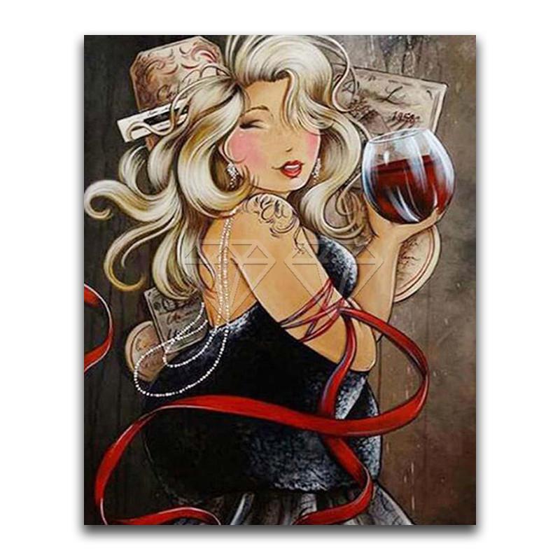 

5D DIY алмазная живопись толстая девушка дамы мультфильм милый домашний декор полная круглая алмазная вышивка крестиком Алмазная мозаика Full Round 40x50CM