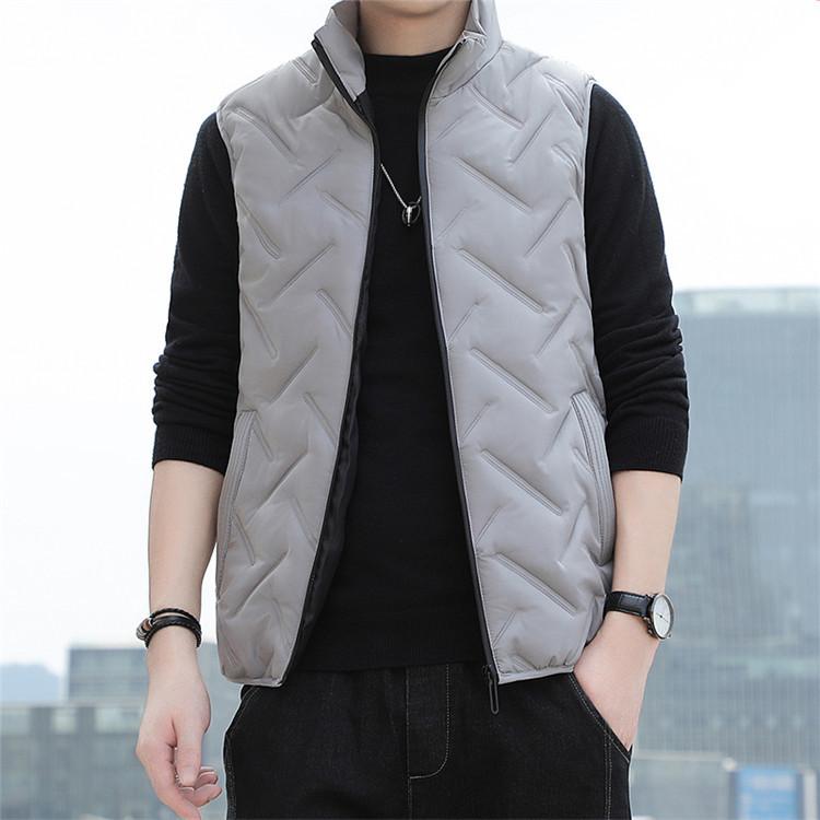 Jacket Men'S Down Cotton Vest Men'S Stand-Up Collar With Cotton Thickened Vest To Keep Warm Vest Tide