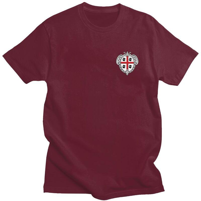 Vlastní znak Sardinie Vlajka Trička s krátkým rukávem Bavlněné tričko Streetwear Tričko Volný čas Itálie Sardinie Tričko Oblečení