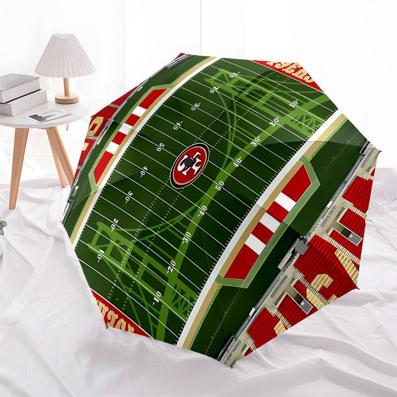 49ers, Stadium Automatic Opening and Closing, 8 rib Structure Portable Umbrella, Suitable for Men and Women in All Seasons Perfect Gift for