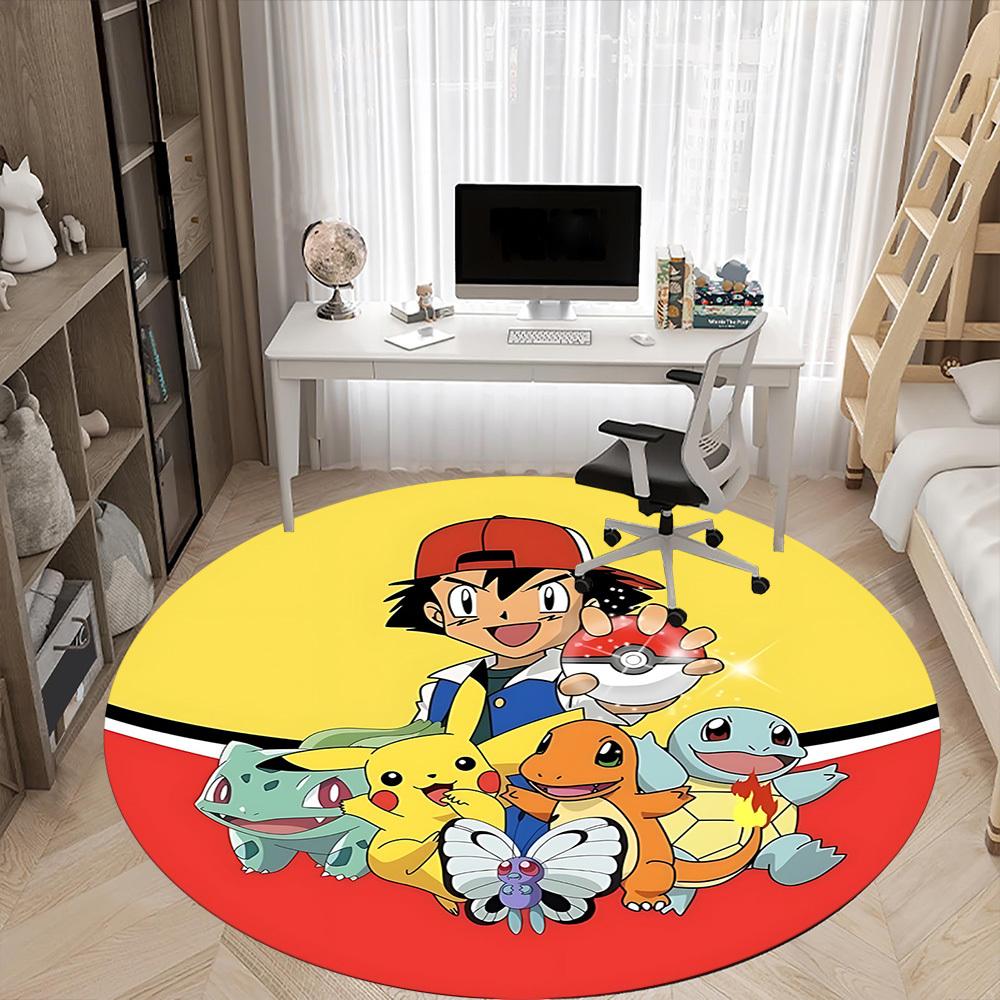 1pc Pokémon Office Round Area Rug, Bedroom Living Room Home Decor, Room Deco, Offic a1016121