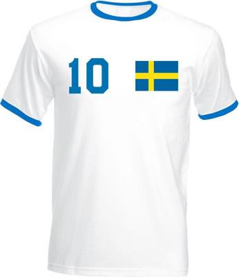 Youth Designz Herren T-Shirt Schweden mit GEWÜNSCHTEM NAMEN + NUMMER Trikot Europapokal Spaß
