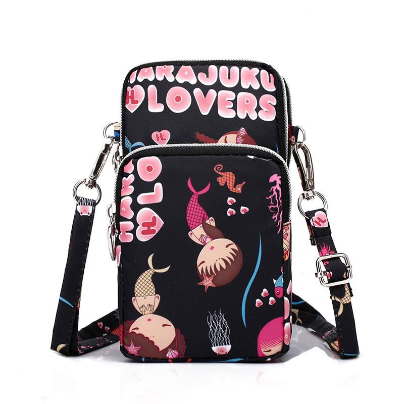 Women's Crossbody Phone Bag - 2023 Korean Canvas Shoulder Bag, Casual Small Square Wristlet & Neck Pouch