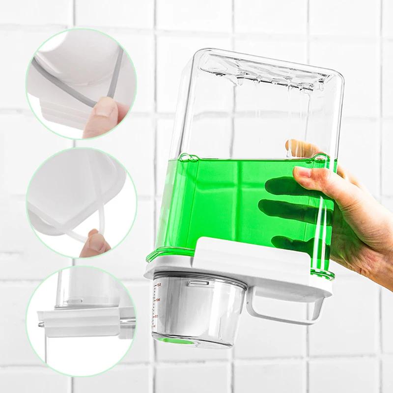 Sealed Laundry Storage Jar, 1100/1800/2300ML Reusable Empty Tank, Portable Organizer with Labels for Cleaning Supplies