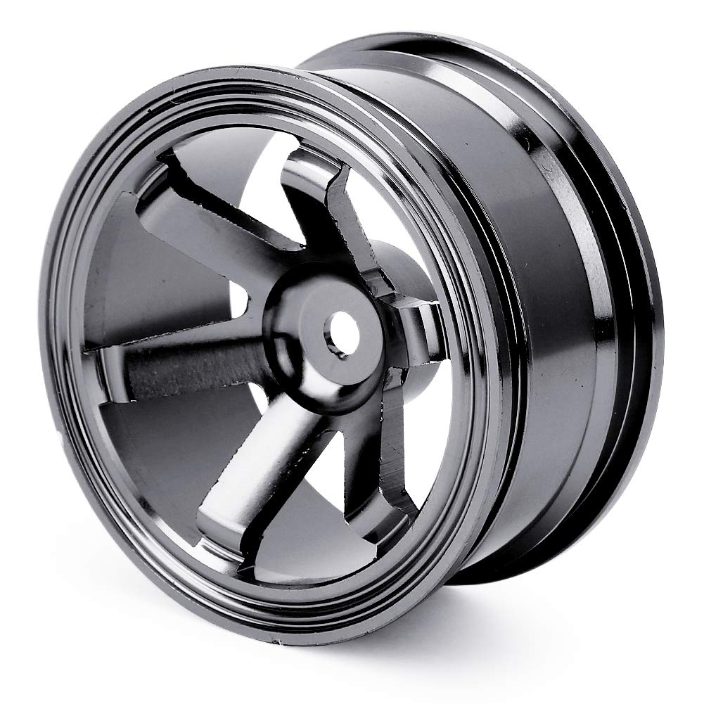 4pcs RC Wheel Hubs, Aluminum Alloy Wheel Hubs for 110 Scale Flat Running Drift RC Cars, 52mm Diameter, 26mm Width, 12mm Connector, High Strength,