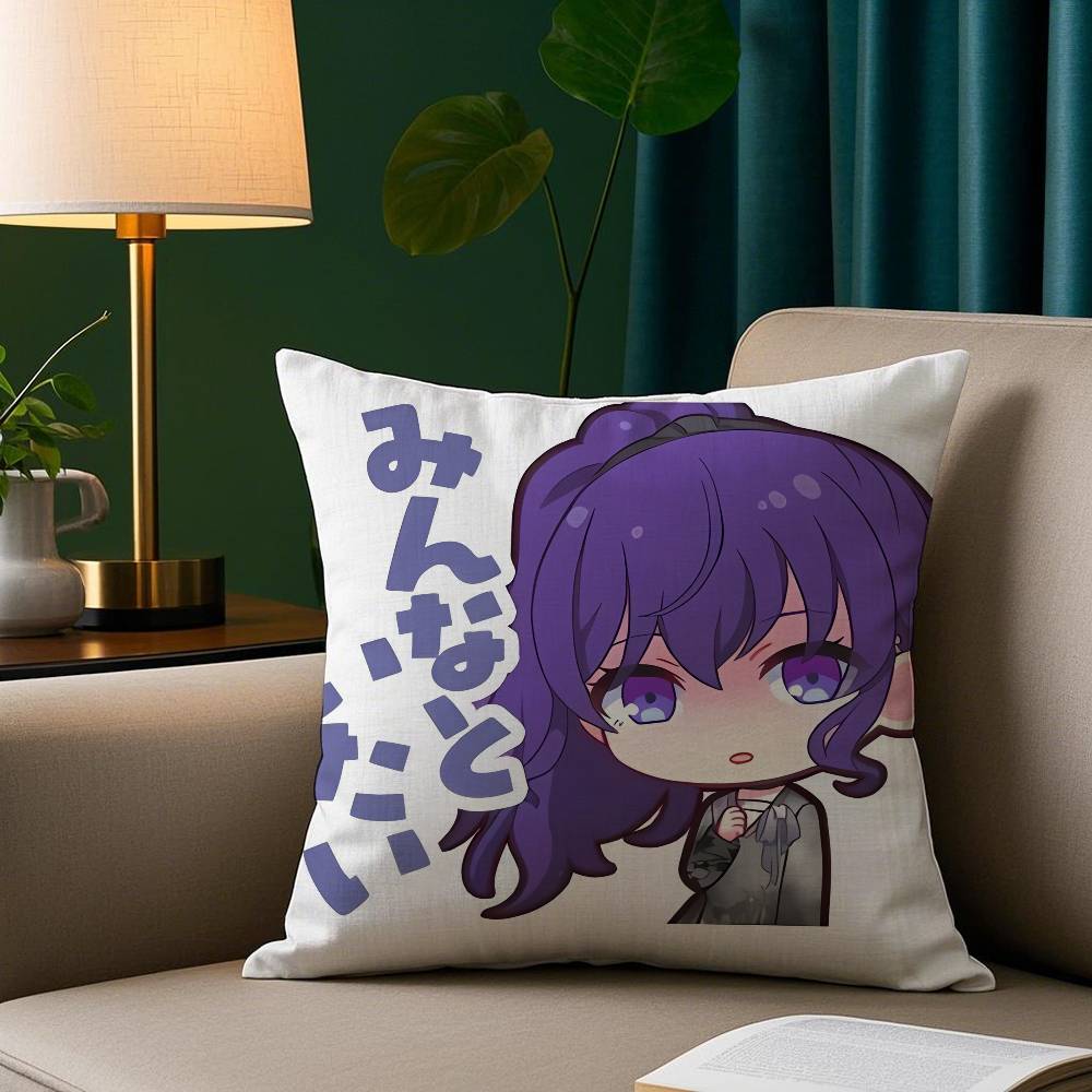 

A-Асахина Мафую Чиби Наволочка Короткий Плюш Принт Наволочка для Подушки Квадратные Наволочки для Декора Дивана Дома 12x12Inch