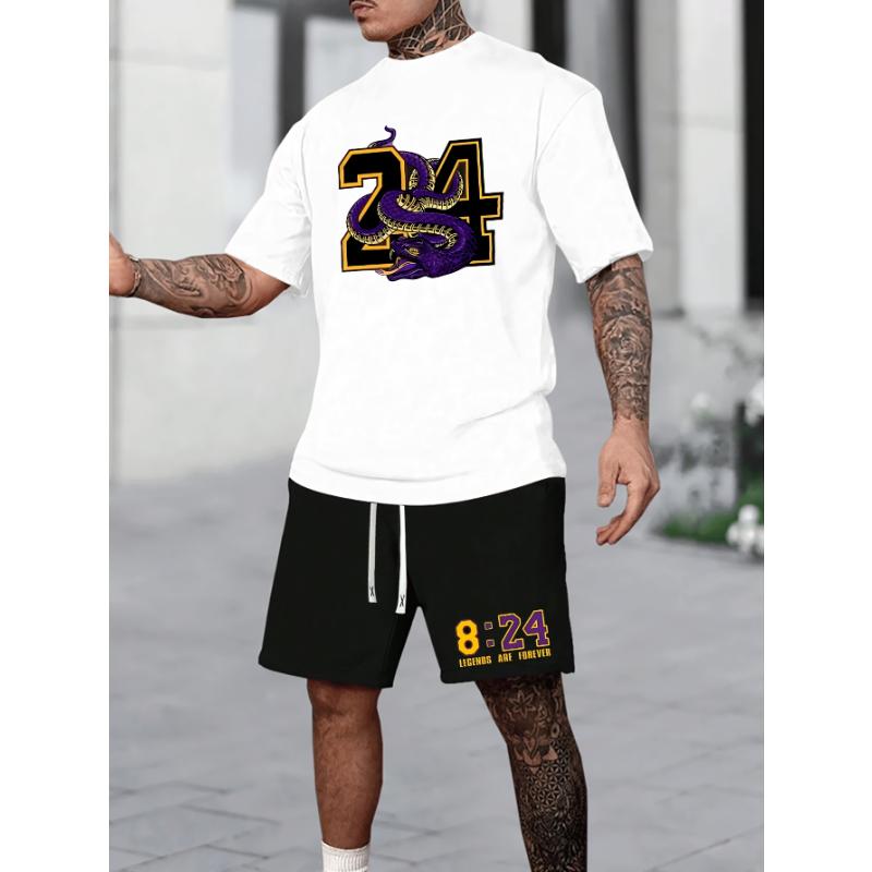 Sommer Herren Chicago-Thema Entspanntes Set Größe 32 Bedrucktes T-Shirt und Shorts Set Erwachsenen Sport Lässig Übergröße Zweiteiliges Set