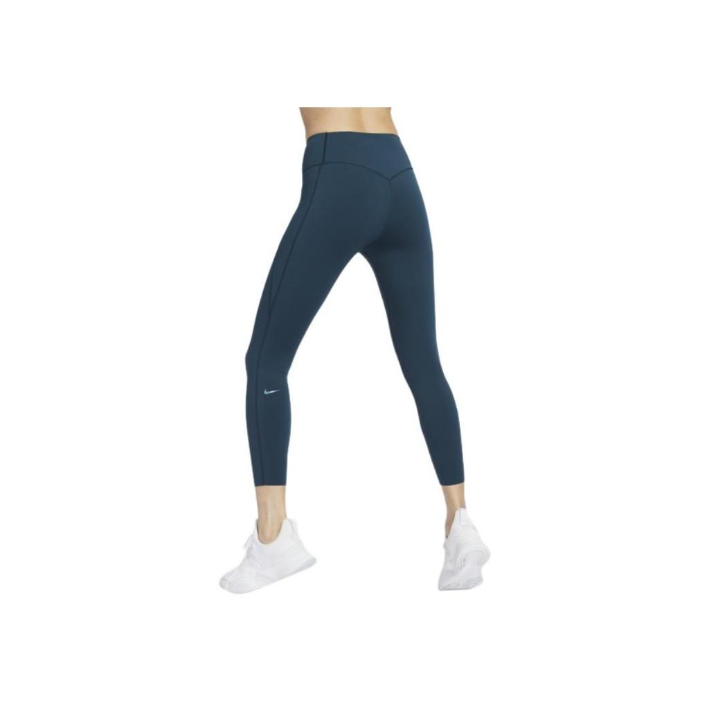 Nike Universal Dri-Fit High Waist Comfortable Solid Color Sports Long Pants Women Bottoms Deep-Sea-Blue Coal-Black Cracked-Blue HQ6814-478