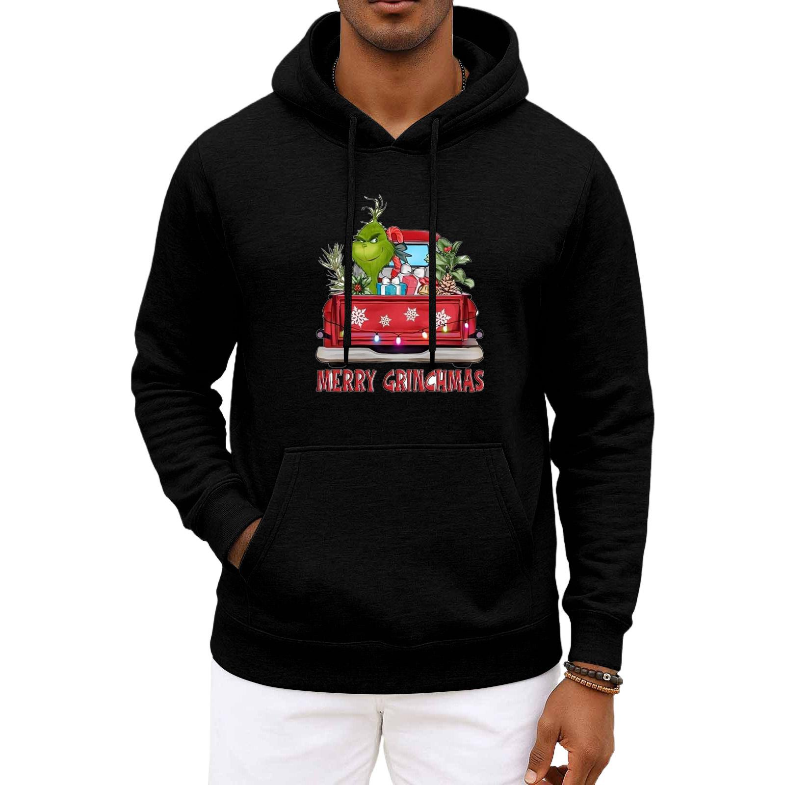 

Men s And Women s Christmas Hooded Hood Long Sleeves Hoodie XXXL чёрный