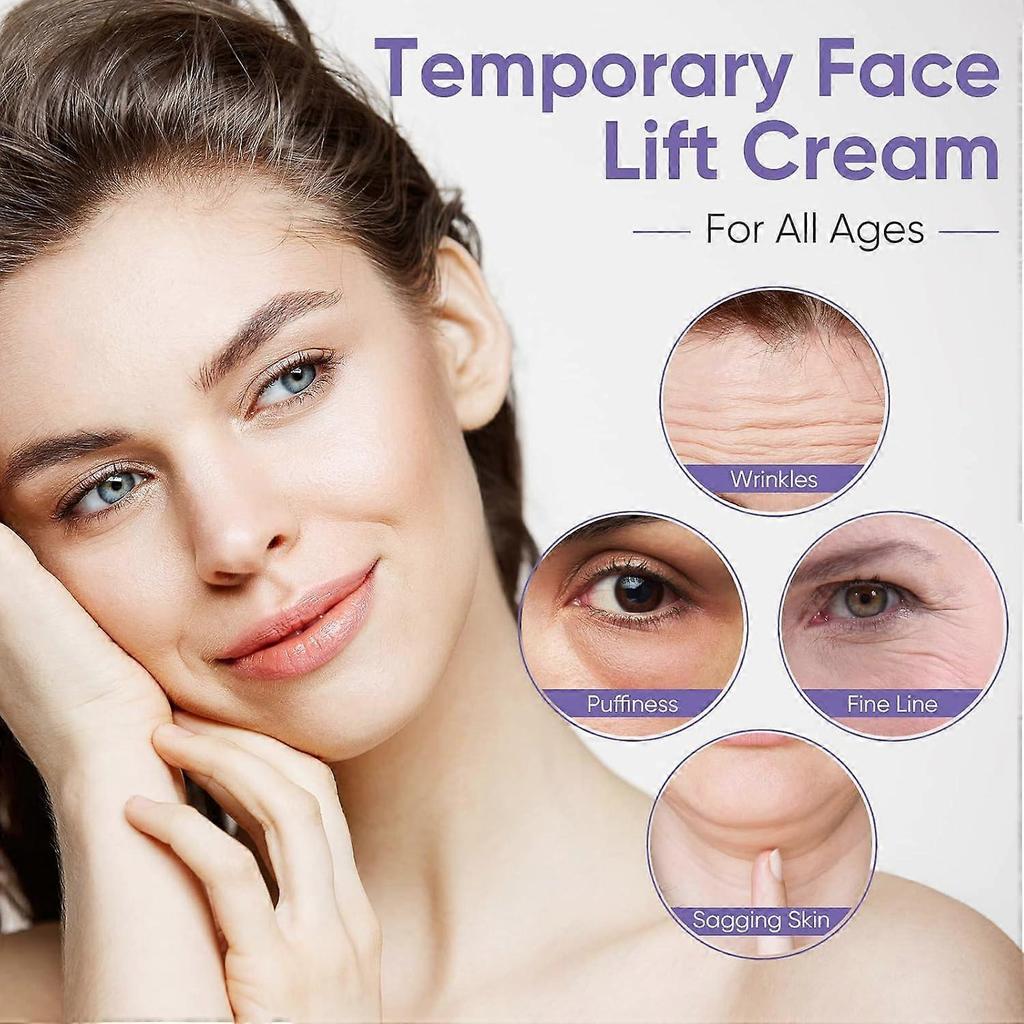 Crema Liftante Istantaneo Viso, Crema Rassodante Temporanea Pelle in 2 Minuti, Siero Anti-invecchiamento Leviga Linee Sottili, Rughe e Gonfiore Solleva e Rassoda la Pelle