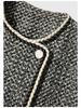 Elegant French Wool-Blend Tweed Double-Breasted Jacket for Women