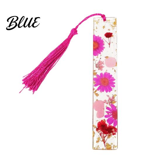 High Quality Bookmarks Dried Flower Resin with Tassels Double-Sided Magnetic Page Markers