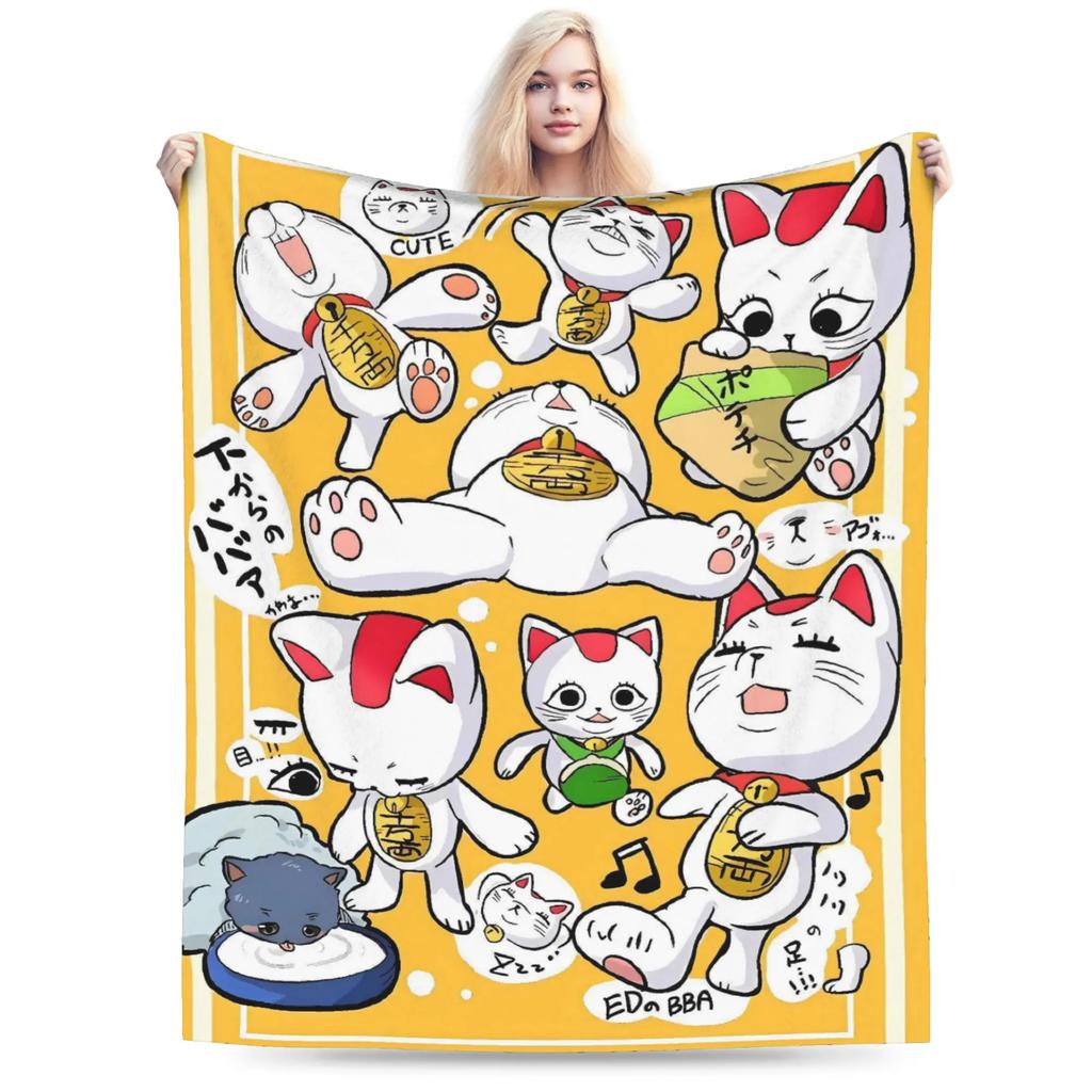 Cat Dandadan Blanket Super Soft Quality Throw Blanket for Winter Kids Couch Chair Fluffy Bedspread Home Living