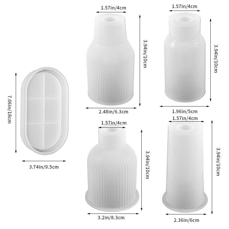 

5Pcs/set Resin Silicone Molds, Clay Flower Pot Plaster Cement Molds, DIY Resin Mold for Vases Trays Pen Holders