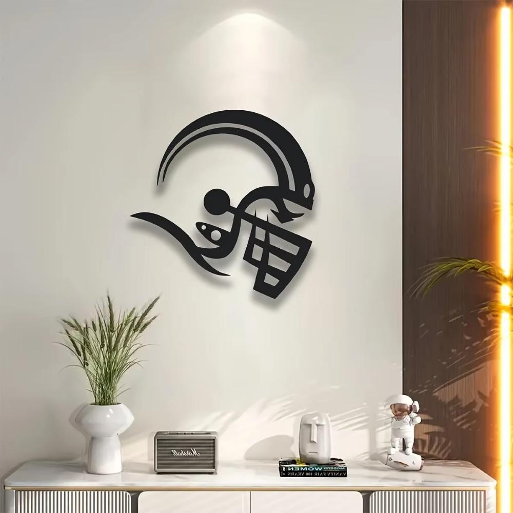 Retro American Football Helmet Metal Sign - Home & Office Decor for Aesthetic Appeal Ideal for Home, Office & Bar Decor