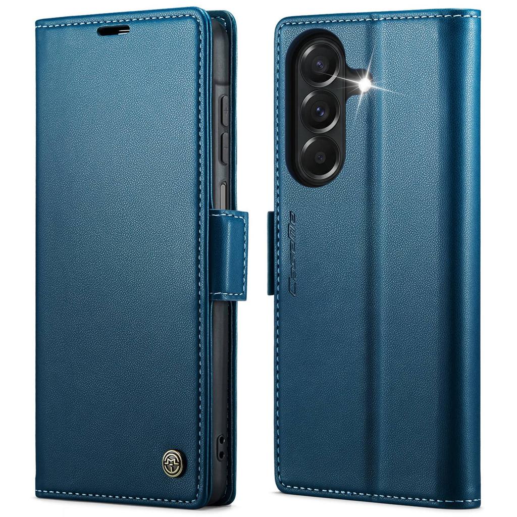 Magnetic Wallet Case for Samsung Galaxy A27, PU Leather Flip Cover, RFID Blocking Card Holder, Kickstand, Shockproof Slim Case