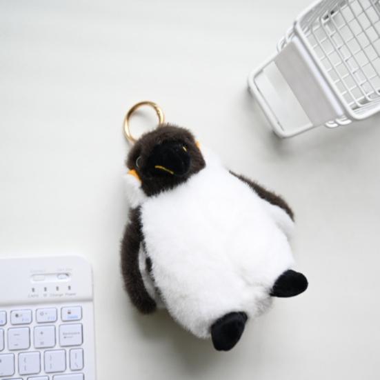 Realistic Penguin Plush Keychain with Metal Ring Soft Stuffed Animal Doll Cute Bag Accessory Stress Relief Gift for Kids Zoo Lovers
