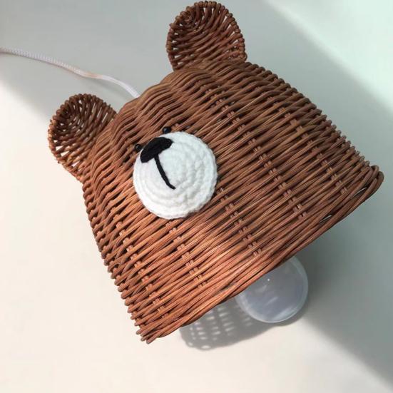 Lampenschirmbezug Bärenform Staubdicht Rattan Schönes Aussehen Ersatz-Lampenschirm