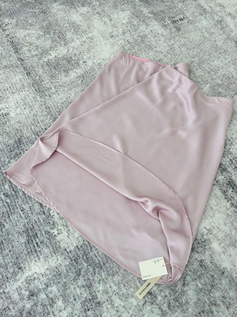 2024 Summer High-Waist Satin A-Line Drape Skirt for Women