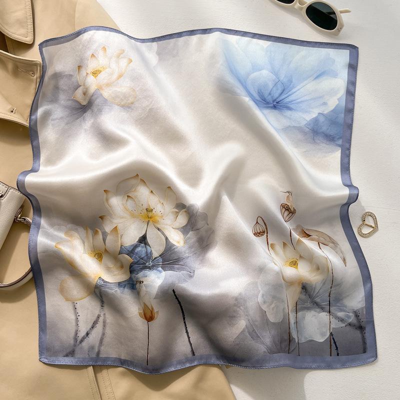 Luxury Brand 100% Real Silk Scarf Women Square Neck Tie Shawls Wraps for Ladies Foulard Scarves Pashmina Female Hijab Bandana