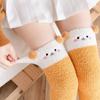 Bear Knee Lengthening Women's Fashion Sleep Sock Coral Fleece Socks Stockings Floor Socks
