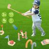 UMU 15-Piece Wooden Mini Golf Set with Obstacles, Balls, Clubs, and Accessories, Suitable for Indoor and Outdoor Play, Montessori-Style Educational