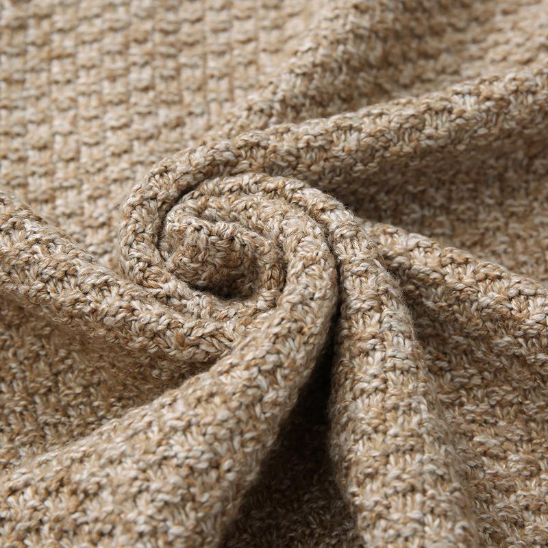 2024 Europäische Größe Frühling/Herbst Strickjacke: Zopfstrick, Langarm, Trendiger Verdickter Pullover