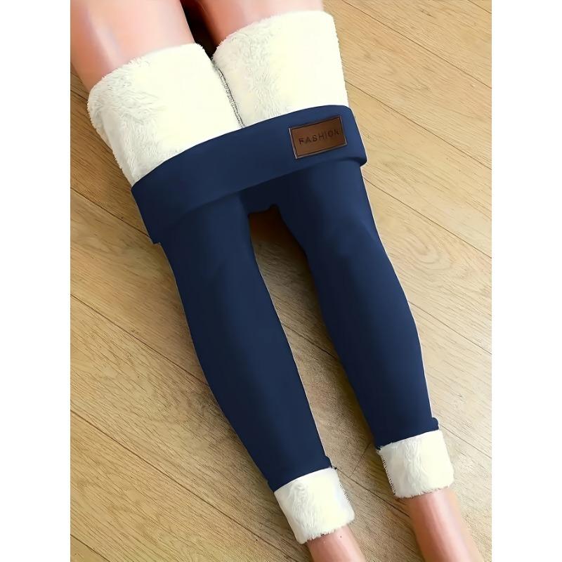 Plush Lined Thermal Pants High Waist Tights For Winter Fleece Leggings