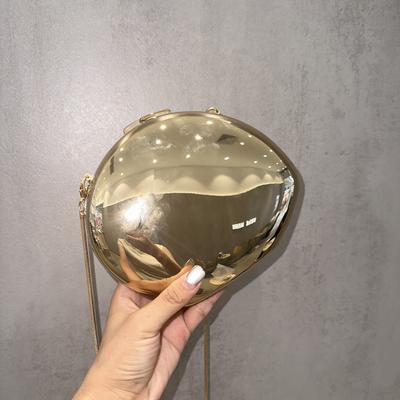 Bolso de Hombro para Mujer de Diseño Nicho Metal Acrílico Exquisito Moda Cena Forma de Huevo de Ganso Bandolera