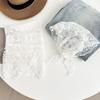 Embroidered Lace Triangle Headscarf Hollow-out White Hair Bandana Woven Floral Pastoral Style Butt Curtain Skirt