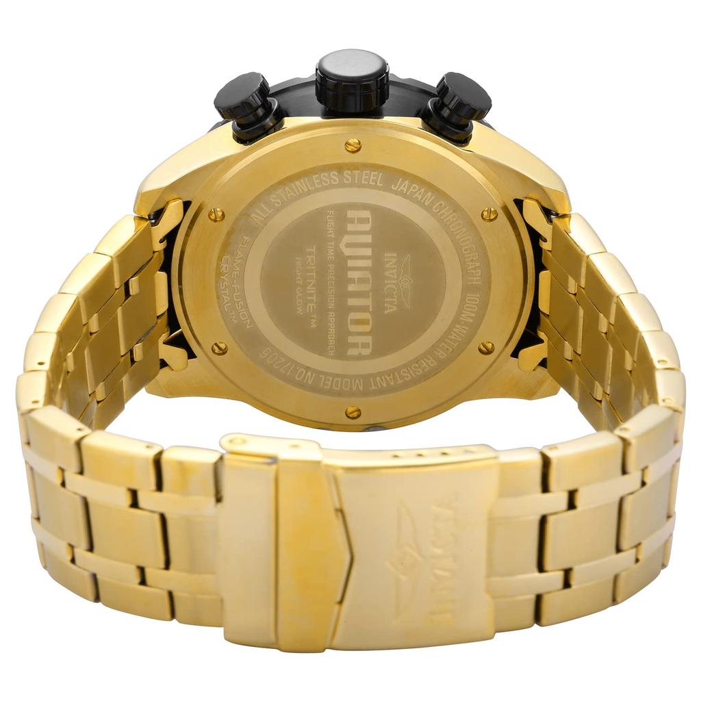 Invicta Aviator 17205 Gold Quartz Men’s Watch 48mm