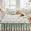 Flower Decorative Princess Lace Bed Skirt 100% Cotton-padded Thicken Bed Skirt Home Non-slip Mattress Cover Protector Bed Cover