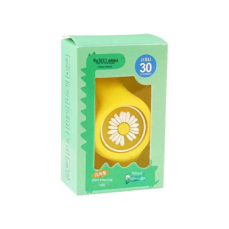 Kids' Cartoon Flash Mosquito Repellent Bracelet - Anti-Bite, Portable & Luminous Rotating Band