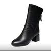 Fashion Winter High Heels Back Zipper Black All-matching Fashion Women's Boots Wear Comfortable Women's Boots Platform Shoes Shoes High