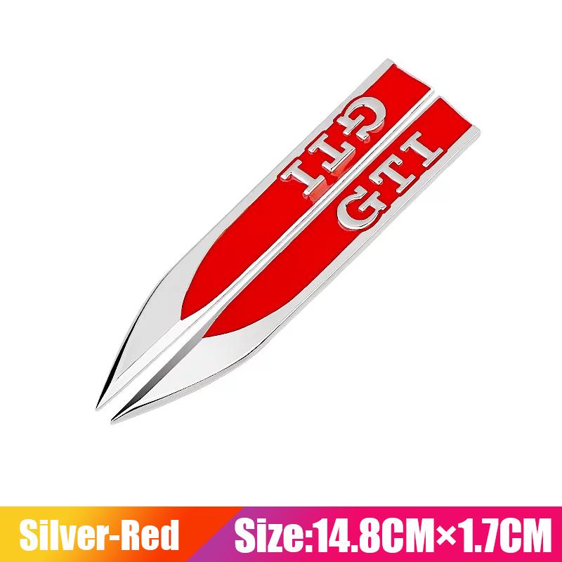 MPSGW1 2Pcs Car 3D Metal Side Badge Fender Emblem Body Stickers Accessorie For VW Golf Tiguan T-Roc Polo Passat ID.4 T-Cross ID.3 Taigo
