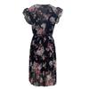 Women's Fashion Slim Sweet Sleeves Waist Floral Pleated Waist Dress