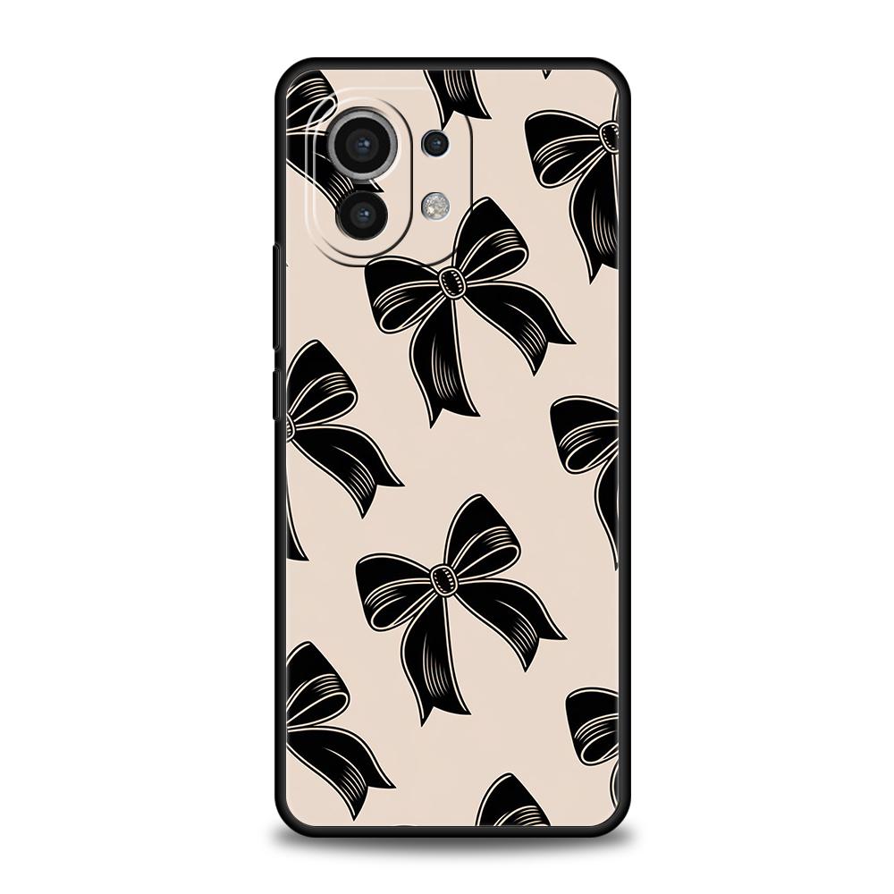 Phone Case For Xiaomi 15 14 13 12 Lite 14T 13T 12T Pro Poco X7 X6 X5 X4 X3 NFC F7 Ultra F6 Pro Soft Cover Cute Pink Heart Bow