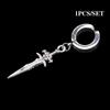 Single Creative Personality Students Cross Long Hoop Chain Earrings Women Men Male