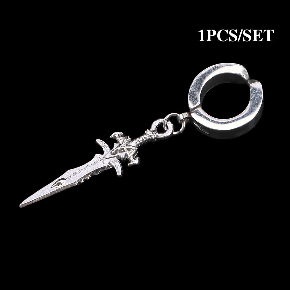 Single Creative Personality Students Cross Long Hoop Chain Earrings Women Men Male