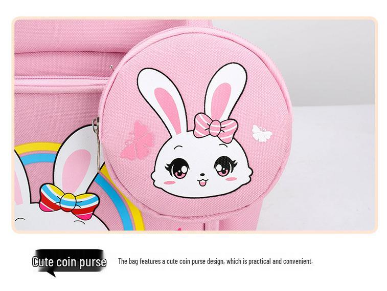 Children's Cartoon Backpack with Coin Purse and Spine Protection