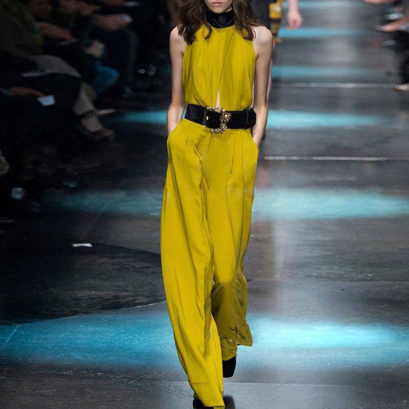 

Омолаживающий европейский и американский модный минималистичный облегающий топ без рукавов Lemon yellow(Lemon yellow boutique Suit limit) S