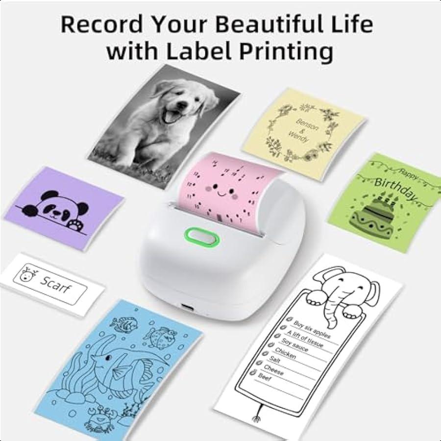 White SelfAdhesive Thermal Paper Printable Sticker Paper for S002 Portable Sticker Printer Black on White 57mm x 3m Mini Printe