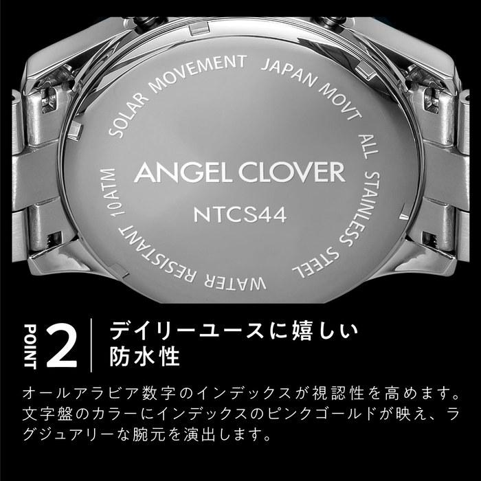 [AngelClover] Men's Watch TIME CRAFT SOLAR NTCS44SBRE-RESolar, 100m Waterproof, Mineral Glass, Red Dial, Red Stainless Steel (Leather)