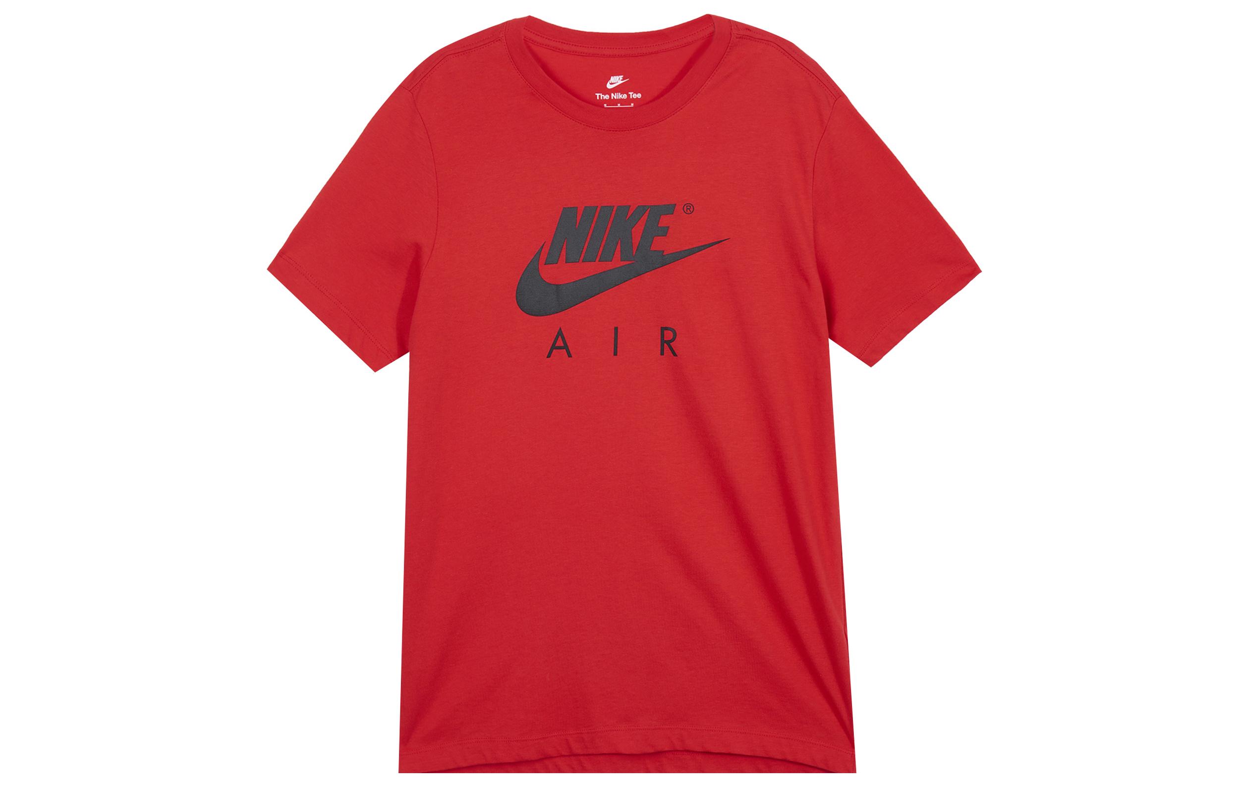 Nike T Shirts Men s Red Crew Neck Moderate Straight Fit DD3352-657 XL