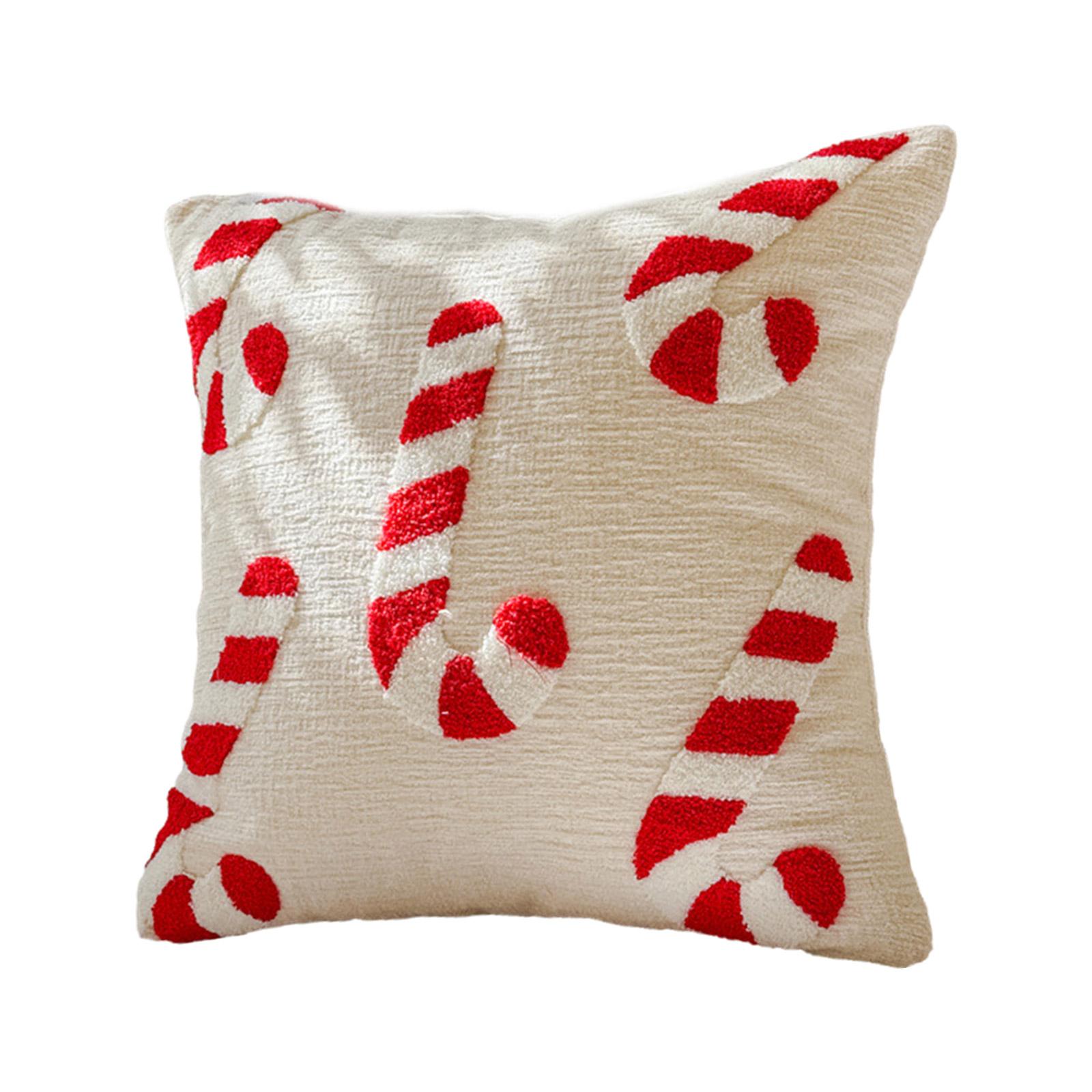 

Christmas Embroidered Tufted Throw Pillow Luxe Polyester Decorative Cushion For Sofa Bedroom Holiday Home Decor B