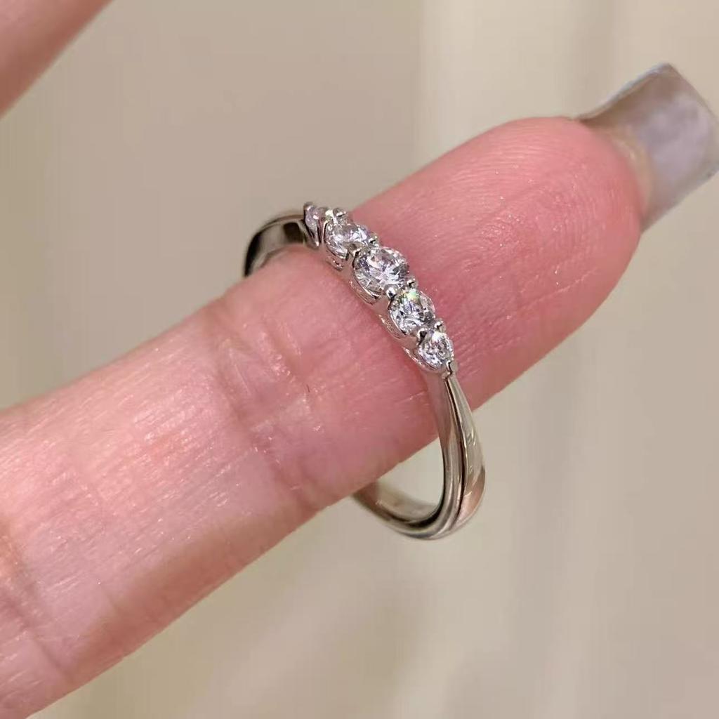 925 Sterling Zilver Vergulde Ring voor Vrouwen, Verloop Cubic Zirconia Fijne Minimalistische Dagelijkse Sieraden Cadeau
